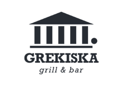 En logotype för restaurangen Grekiska Grill & Bar.
